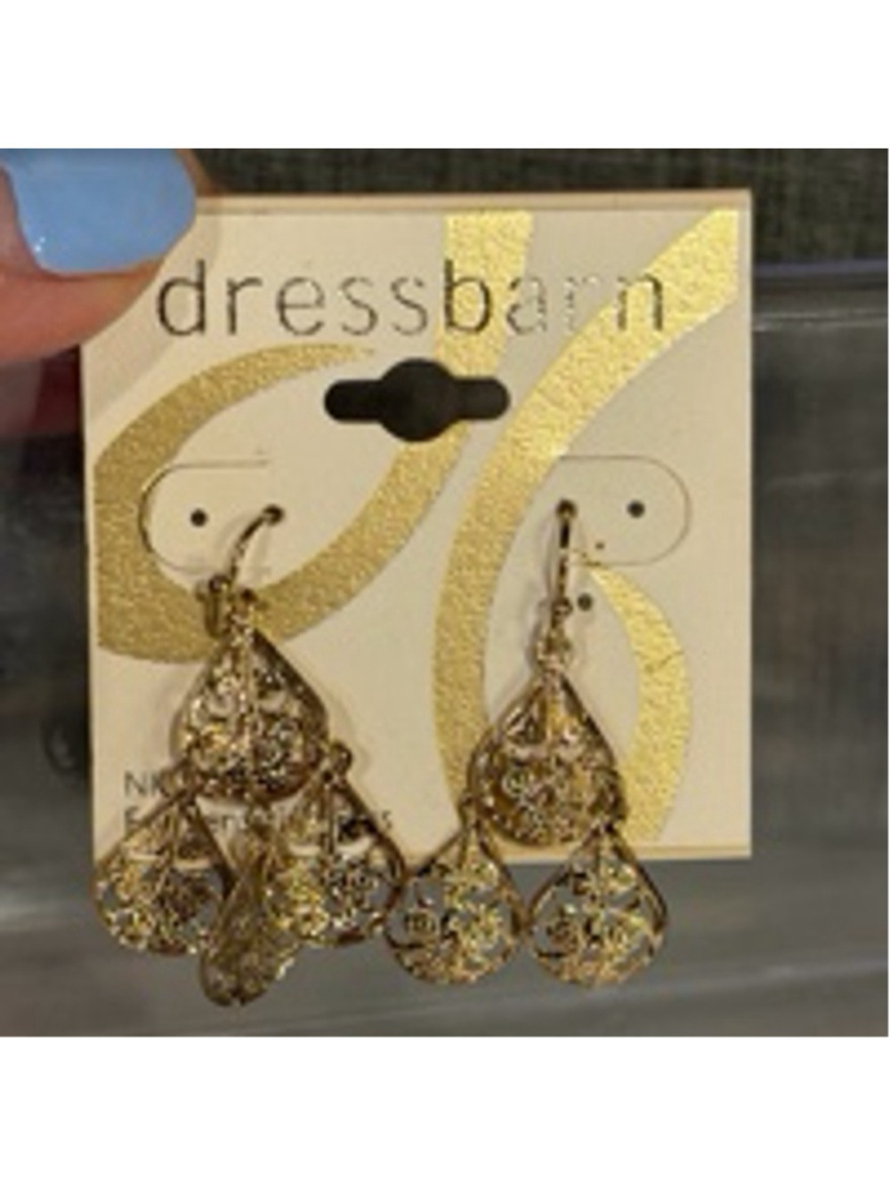 Dressbarn Gold Teardrop Dangle Earrings One Size